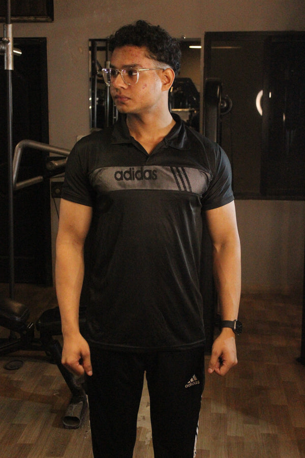 Adidas Grey-N-Black Summer Tracksuit